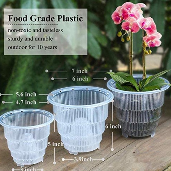Other New Clear Plastic Orchid Pots With Hole Poshmark